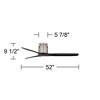 Casa Vieja 52" Windspun Modern Indoor Ceiling Fan 3 Blade Remote Control Brushed Nickel Finish Black Wood Blades Bedroom Living Room DC Motor Hugger - 4 of 4