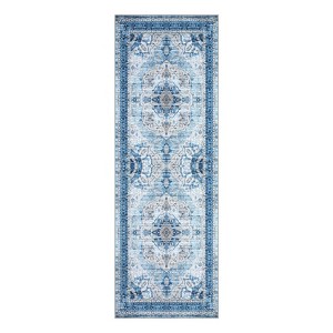 Vintage Floral Print Bedroom Living Room Rugs, Retro Accent Soft Non Slip Large Carpet for Nursery Dining Room - 1 of 4