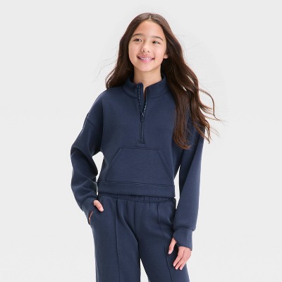 Girls' Airy Sleek 1/2 Zip Pullover Sweatshirt - All In Motion™