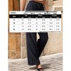 Women's High Waist Casual Pants Drawstring Waist Straight Leg Trousers - 4 of 4