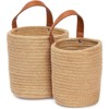 Farmlyn Creek 2 Pack Hanging Flower Planter Pots, Indoor Jute Woven Cotton  Rope Plant Basket, Brown, 2 Sizes