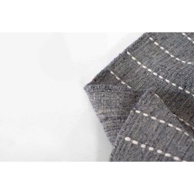 Oliver Blue Hand-Loomed Wool and Synthetic Runner Rug