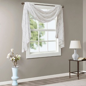 Clarissa Diamond Sheer Embroidered Window Scarf - 1 of 4