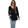 Coolmee Womens Casual Fall Tunic Tops Puff Long Sleeve Fashion V Neck Flowy Babydoll Peplum Top Blouse T-Shirt - 4 of 4