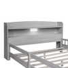 NicBex Full Size Platform Bed 87" L Modern Pine Bed Frame with Storage Headboard, LED Light and Guardrail for Bedroom, No Box Spring Required - image 4 of 4