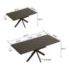 CENGHU 62.4" Extendable 78.15"Very Large Rectangular Dining Table, Modern Mid-Century Kitchen Table with Black Metal X Shape Legs, Conference Table - 3 of 4
