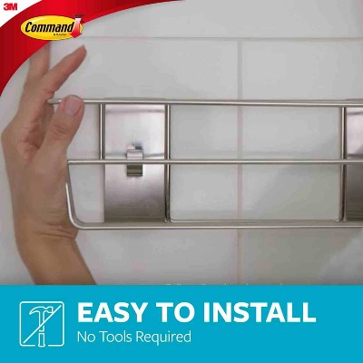 Satin Nickel Metal Shower Caddy with Suction Mount