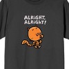 Dog Man Lil’ Petey Alright Alright Adult Charcoal Crew Neck Short Sleeve T-shirt - 2 of 4