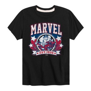 Boys' - Marvel - Collegiate Americana Short Sleeve Graphic T-Shirt - 1 of 4
