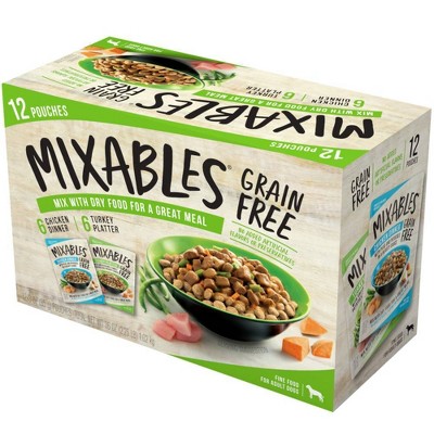 Mixables Grain Free Wet Dog Food Chicken Dinner & Turkey Platter - 3oz/12ct Variety Pack