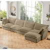L-Shaped Convertible Sectional Sofa,4 Seat Sofa With Suppleness Armrests And 2 Big Pillows,Sectional Sofa For Living Room-Cuddlewood - 2 of 4