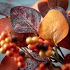 15"H Sullivans Artificial Berry and Eucalyptus Fall Accent Ring, Orange, Indoor Fall Decor - 2 of 3