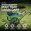 Ames 5 Cubic Feet Handle Wheelbarrow Poly Tray Lawn Cart, Green (For Parts) - 3 of 4