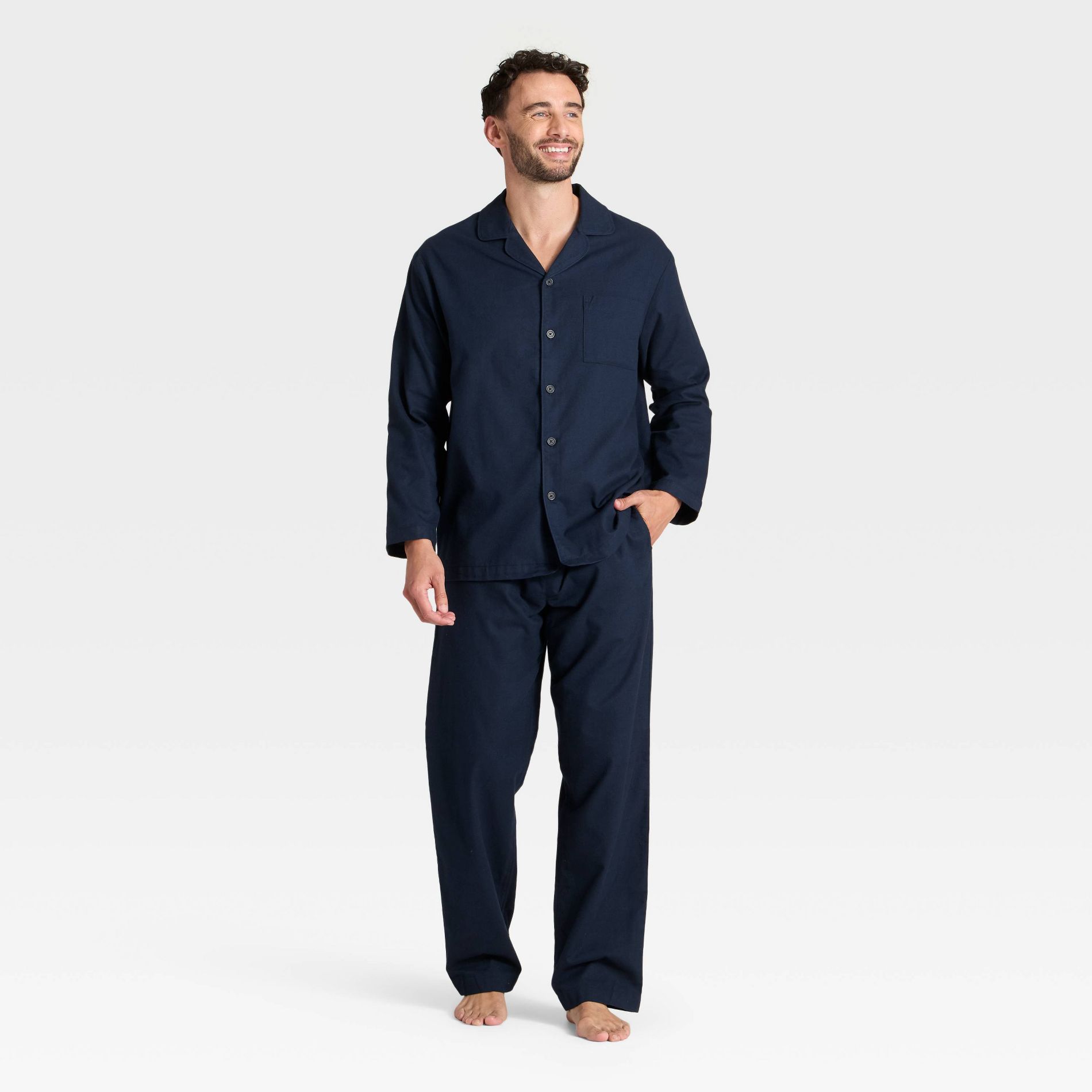 Men's Flannel Pajama Set - Goodfellow & Co™ Black Stripe