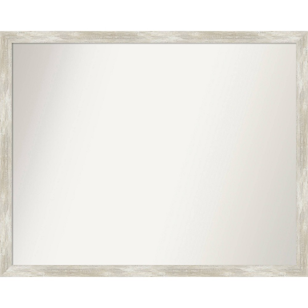 Photos - Wardrobe 30" x 24" Non-Beveled Crackled Narrow Wall Mirror for Bathroom, Silver - Amanti Art: Polystyrene Frame, Included Mount