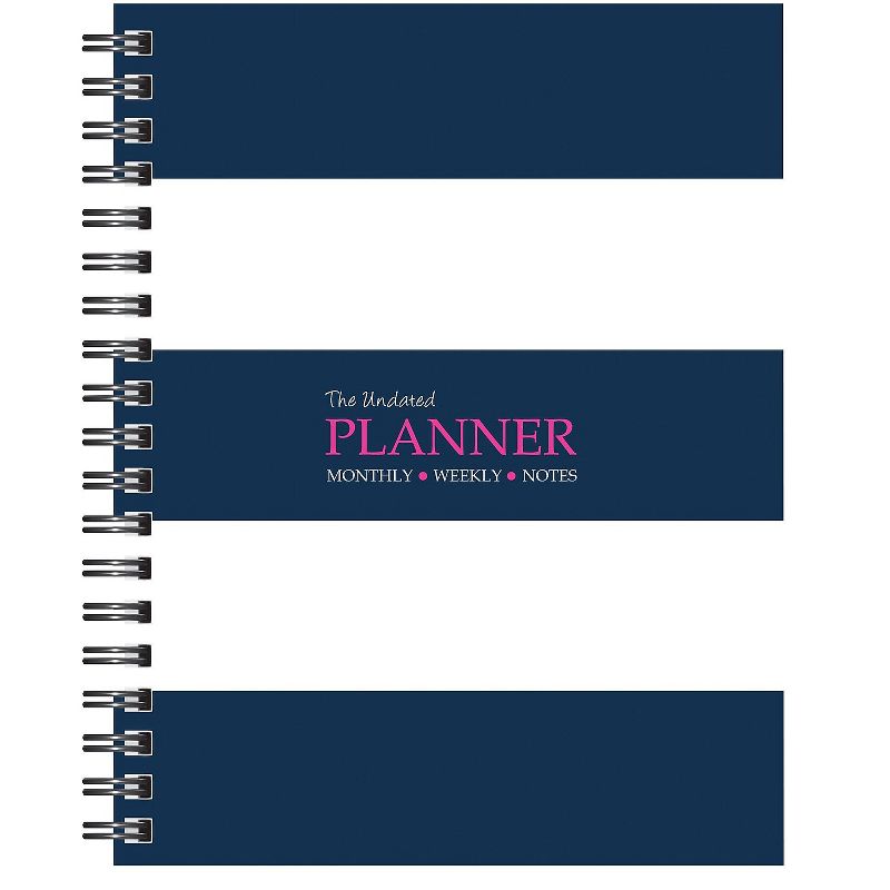 Kahootie Co. Kahootie Co Undated Monthly/Weekly Planner and Notepad 9" x 11.5" Navy and White, 1 of 5