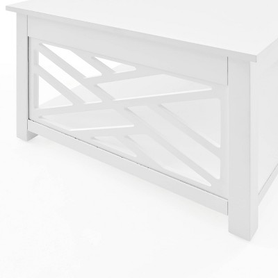 Gray Rectangular Wood Coffee Table with Storage Tray