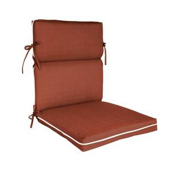 Home Fashions International 21"x22" O'Linen Highback Outdoor One Piece Chair Cushion Orange