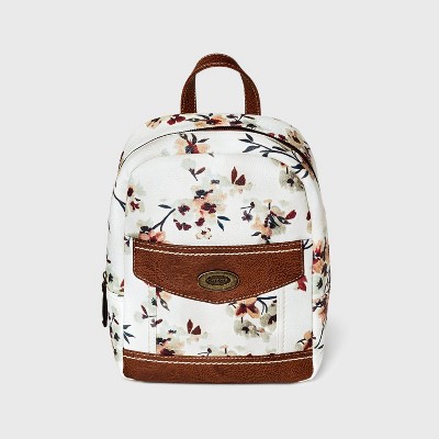 Concept Floral Print Zip Closure Backpack - White