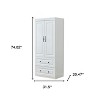 HomeRoots 74" White Two Door Two Drawer Combo Dresser - 3 of 4
