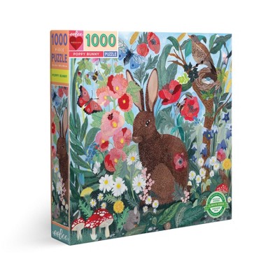 eeBoo Piece and Love Poppy Bunny 1000 piece Jigsaw Puzzle