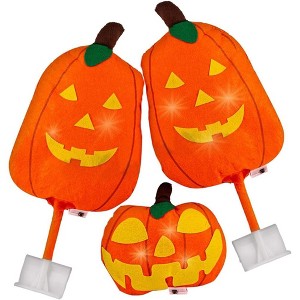 Zone Tech Halloween Pumpkin Car Decoration Kit with Headlight Covers with Lights - Orange and Yellow for Car Exterior - 1 of 4