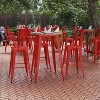Flash Furniture Declan Commercial Indoor/Outdoor Bar Top Table, 30" Round All Weather Poly Resin Top with Steel base - 2 of 4