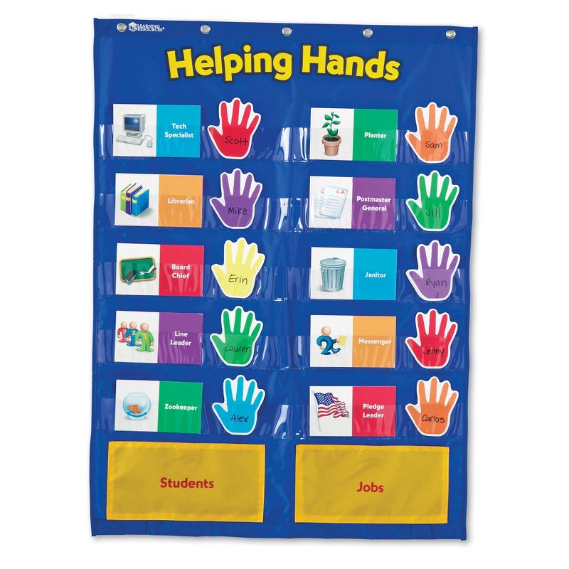 Learning Resources Helping Hands Pocket Chart, Classroom Organizer, 1 of 5