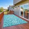 Waterproof Indoor Outdoor Rug 9x12 Large Reversible Plastic Straw Patio Rug, UV-Resistant Vintage Medallion Carpet, Easy-Cleaning RV Mat for Deck - 4 of 4
