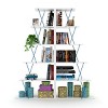 Furnish Home Store Modern 5 Tier Ladder Bookshelf Organizers, Narrow Bookshelf for Small Spaces Office Furniture Bookcase ,White/Blue - 3 of 4