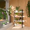 ORRD Multifunctional Bookcase with Solid Cedar Wood Frame, 4-Tier Plant Stand & Bookshelf, 31.8" Wide Storage Shelf for Home Decor - 3 of 4
