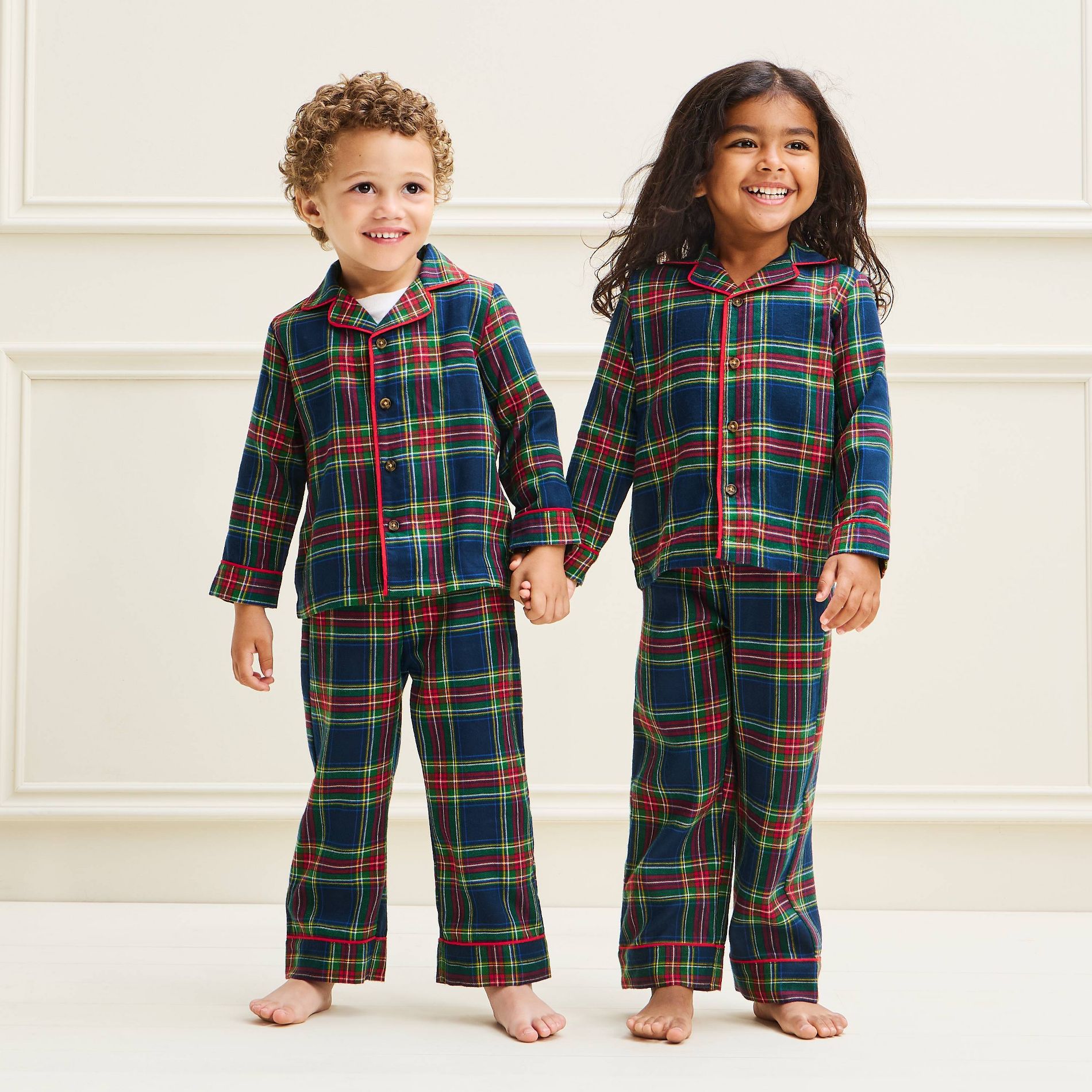 Toddler Holiday Plaid Flannel Matching Family Pajama Set - Wondershop™​​​​​​​ Navy 12M
