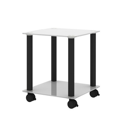 KTMBDW 2-Tier End Table,Sofa Side Table for Small Space Bedroom,Industrial TV Tray Couch Table for Living Room
