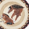 Earth Rugs Mom and Pony Round Trivet – 10" Printed Horse Design on Natural Braided Jute - 3 of 3