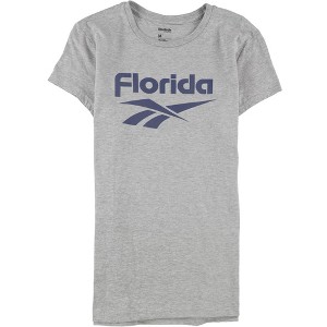 Reebok Womens Florida Linear Logo Graphic T-Shirt, Grey, Medium - 1 of 2