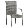 vidaXL Garden Dining Set Black Poly Rattan, Powder-Coated Steel, PP board - 3 of 4