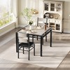 Dining Table Set for 4, Dining Room Table Set, Wood Kitchen Table and Chairs Set of 4 with Upholstered Chairs for, Kitchen Room, Apartment - 2 of 4