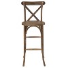 Merrick Lane 30 Inch Bistro Style Bar Height Wooden Cross Back Dining Stool in Dark Antique - 3 of 4