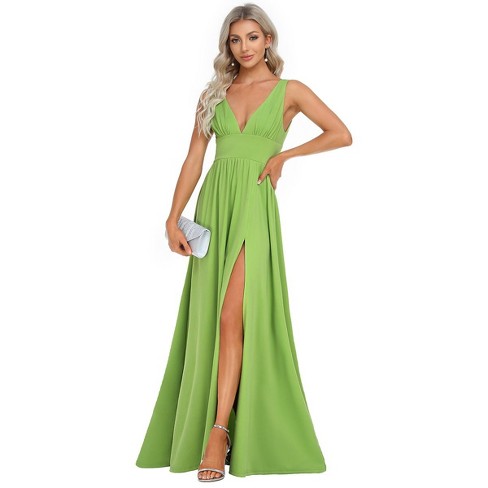 Ever pretty V neck Empire Waist Floor length Evening Dress With High Slit Target
