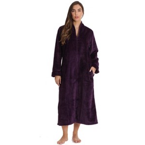 Just Love Textured Plush Zipper Lounger Robe for Women - 1 of 3