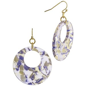 SHINE by Sterling Forever 2" Circle Resin Dangle Earrings - 1 of 3