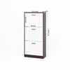 Shoe Storage Cabinet 3 Flip Drawers Narrow Freestanding White Walnut Entryway Organizer - 4 of 4
