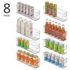 mDesign Plastic Kitchen Pantry Storage Organizer Bin with Handles, 8 Pack, Clear - 2 of 4