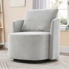 Akoasm 29.9 Inch Modern Upholstered Curved Design 360 Degree Swivel Accent Sofa Armchair For Hotel Living Room & Bedroom-Grey - 3 of 4