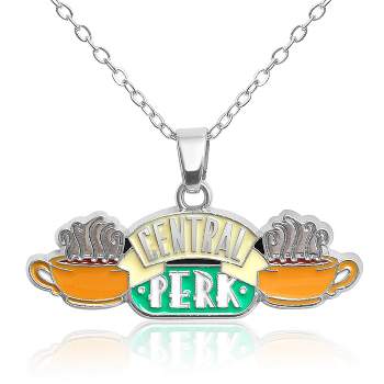 FRIENDS TV Show Fashion Central Perk Silvertone Necklace, 18 + 3"