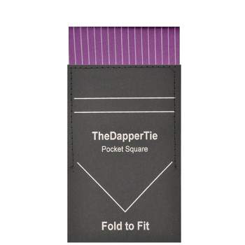TheDapperTie - Men's Cotton Pin Stripes Flat Pre Folded Pocket Square on Card