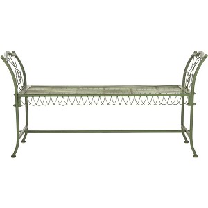 Arona Bench - Outdoor - PAT5015 - Antique Green - Safavieh - 1 of 4