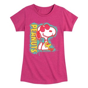 Girls' - Peanuts - Peanuts Snoopy Woodstock Fitted Short Sleeve Graphic T-Shirt - 1 of 4