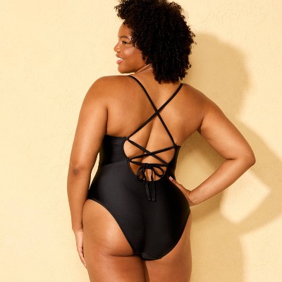 Shade & Shore Women's Scoop Neck High Leg Cheeky Coverage One Piece Swimsuit - Shade & Shore™ Black M — фото 5