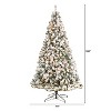 9ft. Flocked Fir Artificial Christmas Tree with 650 Clear LED Lights and 1320 Branches – Snowy Holiday X-Mas Showpiece - 2 of 4